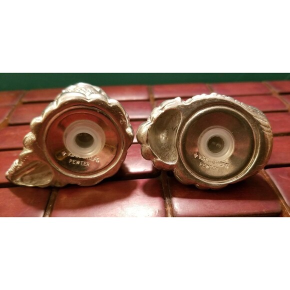 Vintage Kirk Stieff Pewter Cornucopia Horn Of Plenty Salt & Pepper Shakers - Picture 6 of 7
